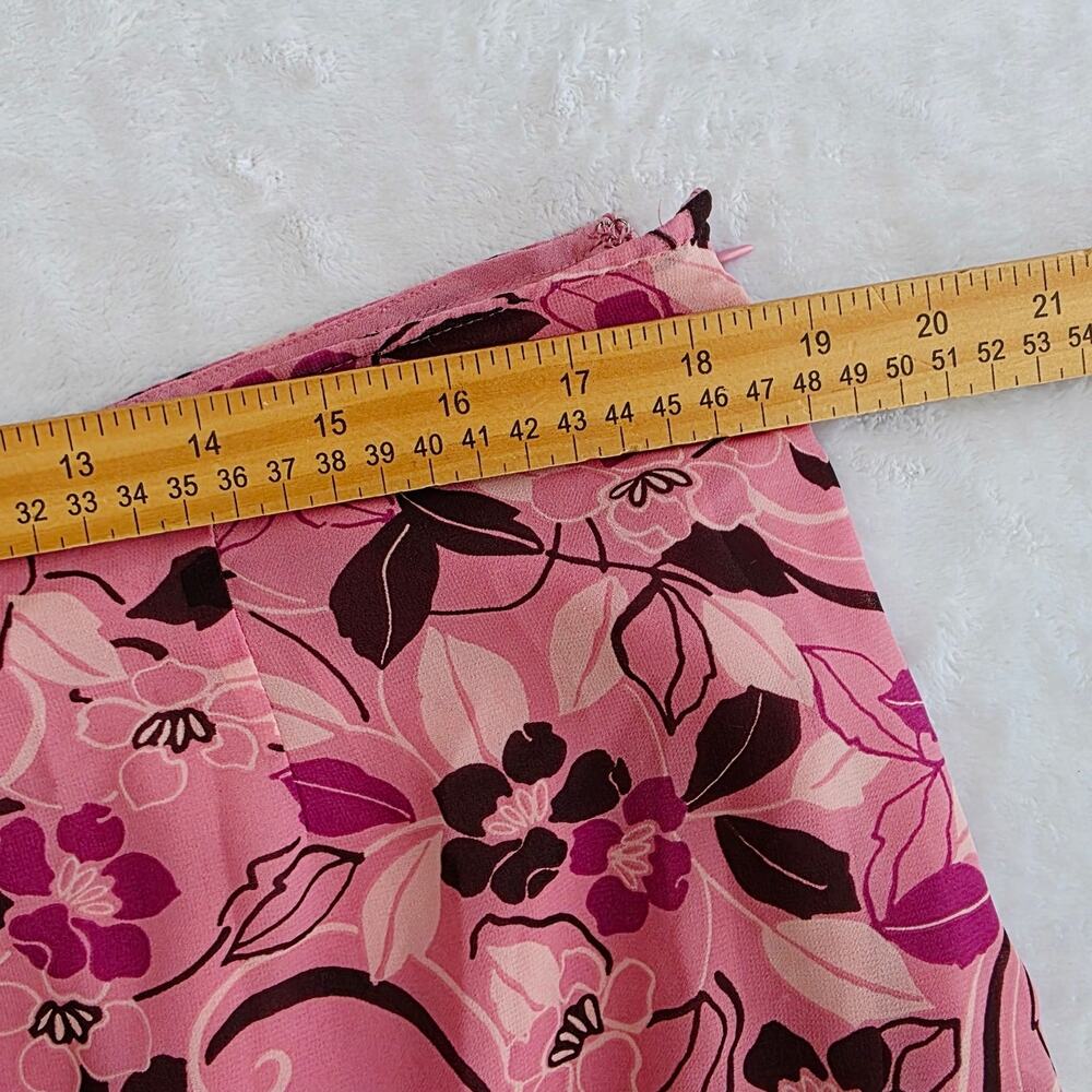 Jaclyn Smith Skirt Plus 18W Pink Brown Floral Chiffon Y2K Cottage Fairy Grunge - Picture 10 of 10
